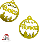 Glob dublu personalizat cu nume, din lemn, model 2 - imagine 6