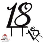 Topper tip numar aniversar, cu suport, din plexiglas (acril) colorat