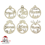 Set 6 globuri personalizate cu nume, din lemn - imagine 3