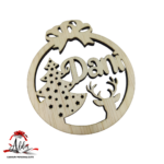 Glob dublu personalizat cu nume, din lemn, model 6 - imagine 4