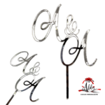 Topper litere „Initiale caligrafice”, cu suport, din plexiglas (acril) oglinda