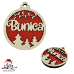 Glob dublu personalizat cu nume, din lemn, model 2 - imagine 3