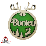 Glob dublu personalizat cu nume, din lemn, model 5 - imagine 3