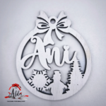 Glob personalizat cu nume, din lemn, model 1 - imagine 2