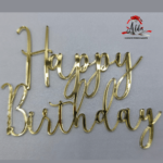 Topper "Happy Birthday", fara suport, din plexiglas (acril) oglinda - imagine 4
