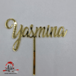 Topper nume personalizat, cu suport, din plexiglas (acril) oglinda - imagine 3