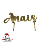 Topper nume personalizat, cu 2 suporti, din plexiglas (acril) oglinda