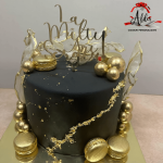 Topper "La multi ani cu nume personalizat", cu suport, din plexiglas (acril) oglinda - imagine 3