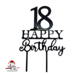 Topper Happy Birthday si numar aniversar, cu suport, din plexiglas (acril) colorat