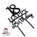 Topper Happy Birthday si numar aniversar, cu suport, din plexiglas (acril) colorat - imagine 2
