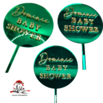 Topper personalizat "Baby shower", cu suport, din plexiglas (acril) oglindă - imagine 2
