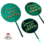 Topper personalizat "Baby shower", cu suport, din plexiglas (acril) oglindă - imagine 3