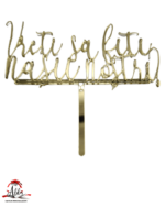 Topper "Vreti sa fiti nasii nostrii?", cu suport, din plexiglas (acril) oglinda