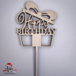 Set toppere La multi ani si Happy Birthday din lemn de plop - imagine 5