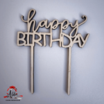 Set toppere La multi ani si Happy Birthday din lemn de plop - imagine 12
