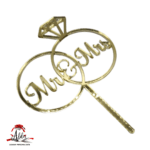 Topper verighete "Mr&Mrs", cu suport, din plexiglas (acril) oglinda - imagine 3