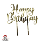 Topper "Happy Birthday", cu suport, din plexiglas (acril) oglinda