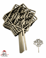 Topper "La multi ani", cu suport, din lemn de plop - imagine 2