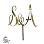 Topper litere "initiale caligrafice" , cu suport, din plexiglas (acril) oglinda