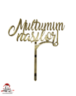 Topper "Multumim nasilor", cu suport, din plexiglas (acril) oglinda