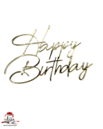 Topper "Happy Birthday", fara suport, din plexiglas (acril) oglinda