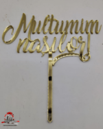 Topper "Multumim nasilor", cu suport, din plexiglas (acril) oglinda - imagine 3