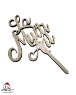 Topper "La multi ani", cu suport, din lemn de plop - imagine 4