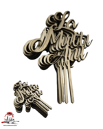 Topper "La multi ani", cu suport, din lemn de plop - imagine 2