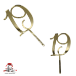 Topper numar aniversar, cu suport, din plexiglas (acril) oglinda - imagine 2