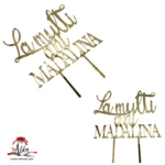 Topper "La mulți ani cu nume personalizat", cu suport, din plexiglas (acril) oglindă - imagine 2