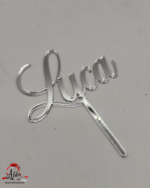 Topper "nume personalizat", cu suport, din plexiglas (acril) oglinda - imagine 2