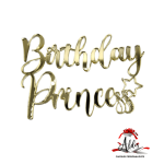 Topper "Birthday princess", fara suport, din plexiglas (acril) oglinda