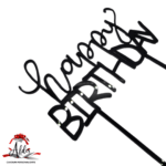 Topper „Happy Birthday”, cu suport, din plexiglas (acril) colorat - imagine 2