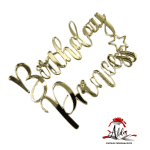 Topper "Birthday princess", fara suport, din plexiglas (acril) oglinda - imagine 2