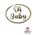 Topper oval "Oh Baby", fara suport, din plexiglas (acril) oglinda - imagine 6