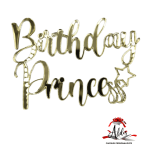 Topper "Birthday princess", fara suport, din plexiglas (acril) oglinda - imagine 4