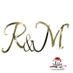 Topper litere "Initiale caligrafice V3" , fara suport, din plexiglas (acril) oglinda - imagine 5