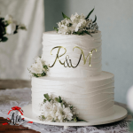 Topper litere "Initiale caligrafice V3" , fara suport, din plexiglas (acril) oglinda - imagine 3