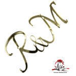 Topper litere "Initiale caligrafice V3" , fara suport, din plexiglas (acril) oglinda - imagine 2