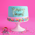 Topper "Birthday princess", fara suport, din plexiglas (acril) oglinda - imagine 3