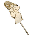 Topper siluetă femeie gravidă, cu suport, din lemn - imagine 2