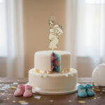 Topper siluetă femeie gravidă, cu suport, din lemn - imagine 3