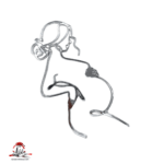 Topper siluetă femeie gravidă, fără suport, din plexiglas (acril) oglindă - imagine 3