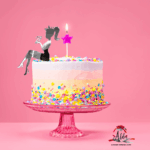 Topper siluetă femeie si vârstă pentru margine tort, cu suport, din plexiglas (acril) oglindă - imagine 3