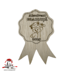 Broșă / cocardă absolvire tip medalie din lemn - imagine 6