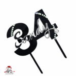 Topper „Nume + vârstă”, cu suport, din plexiglas dublat (acril) oglindă (colorată) - imagine 4