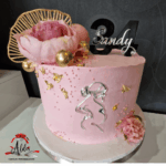 Topper „Nume + vârstă”, cu suport, din plexiglas dublat (acril) oglindă (colorată) - imagine 3