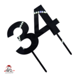 Topper tip număr aniversar, cu suport, din plexiglas (acril) colorat - imagine 2