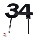 Topper tip număr aniversar, cu suport, din plexiglas (acril) colorat - imagine 3