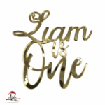 Topper "One to Ten" și nume aniversar, fără suport, din plexiglas (acril) oglindă - imagine 3